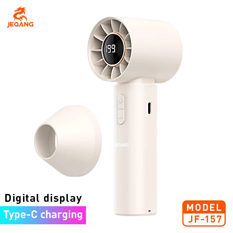 JF-157 199-Speed Portable Mini Turbo Fan New Digital Display Small Desktop Fan for Home Office Cross-Border Consumer Electronics