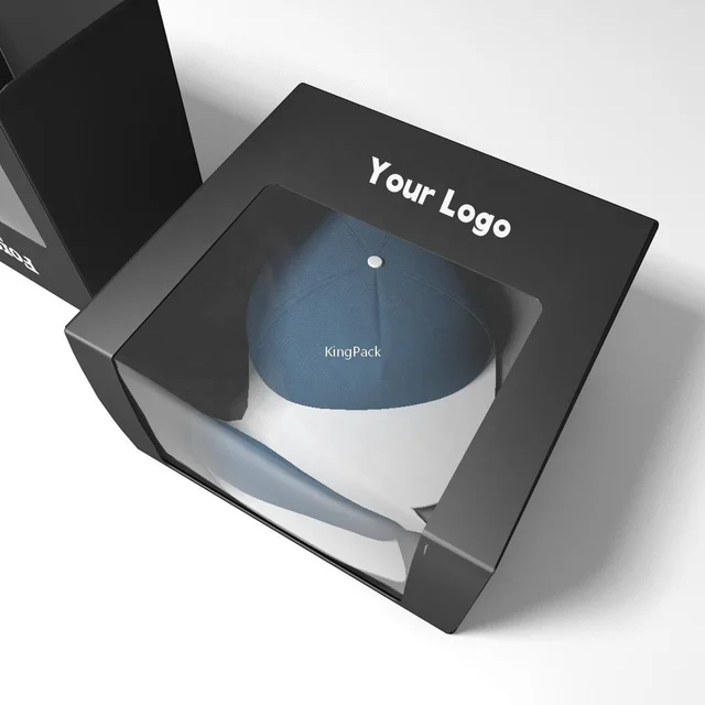 Flexography Custom White Cardboard Cap Fedora Box Hat Shipping Box Luxury Fedora Hat Box Packaging with Plastic Handle