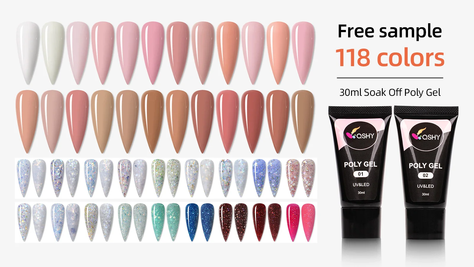 118 Colors Polly Gel Wholesale Nail Supplies Custom Private Label Uv