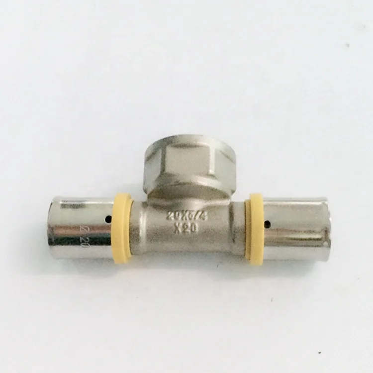 Industry Brass Press Fittings Female Tee for Pex, PVC, Pex-Al-Pex Pipe