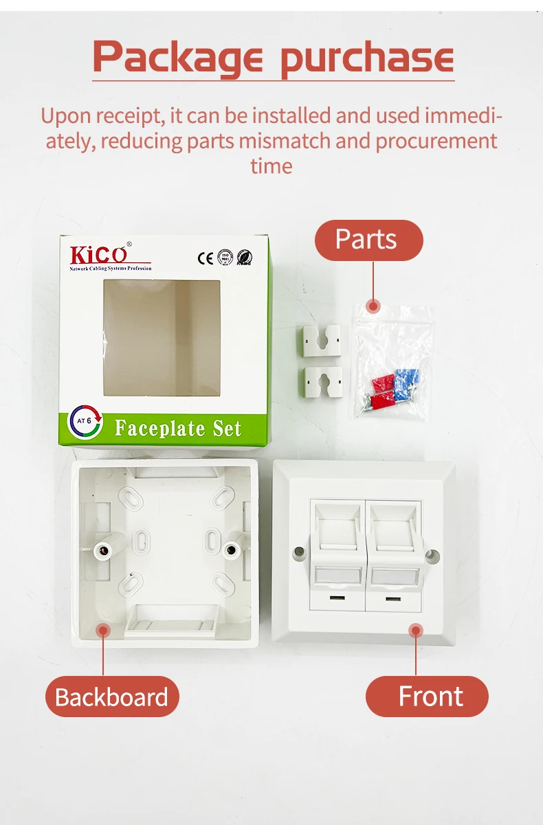 Kico Cat6 RJ45 2 Port Network Faceplate - Reliable & Versatile