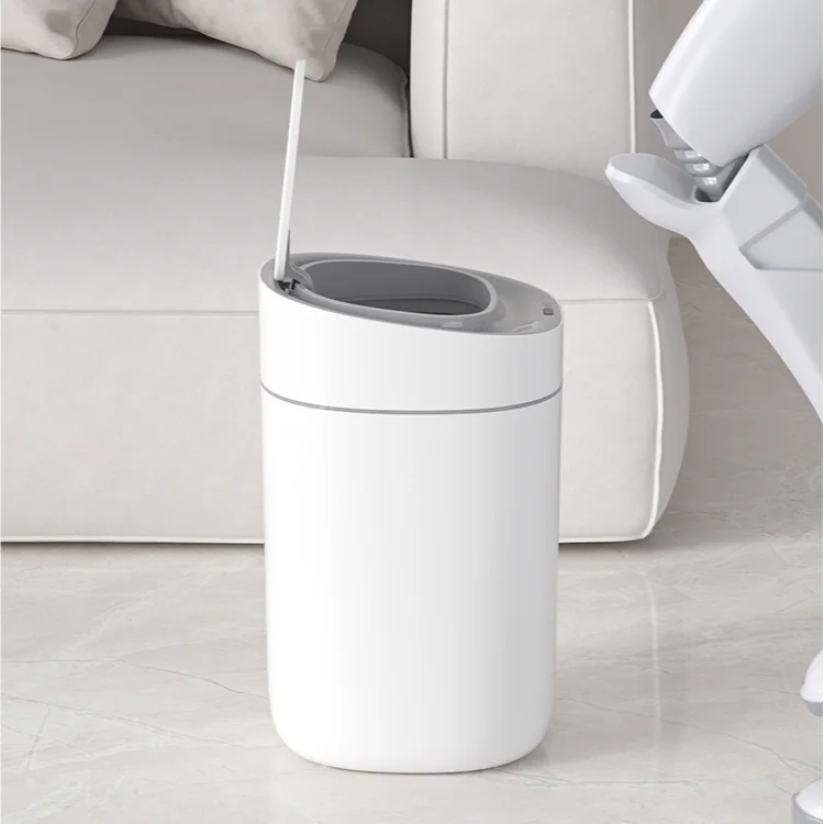 Touchless Rectangular Trash Can Ozone Generator Deodorizer PP Bin Odor Waste Storage Kitchen Rectangular Storage Bucket Lid