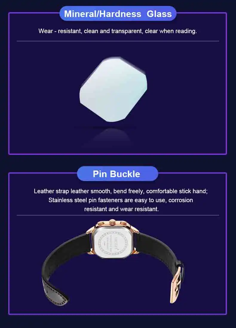 MEGIR 8106 Casual Leather Men's Watches Fashion Square Business Wristwatches Relojes Hombre Luminous Quartz Watches Custom LOGO