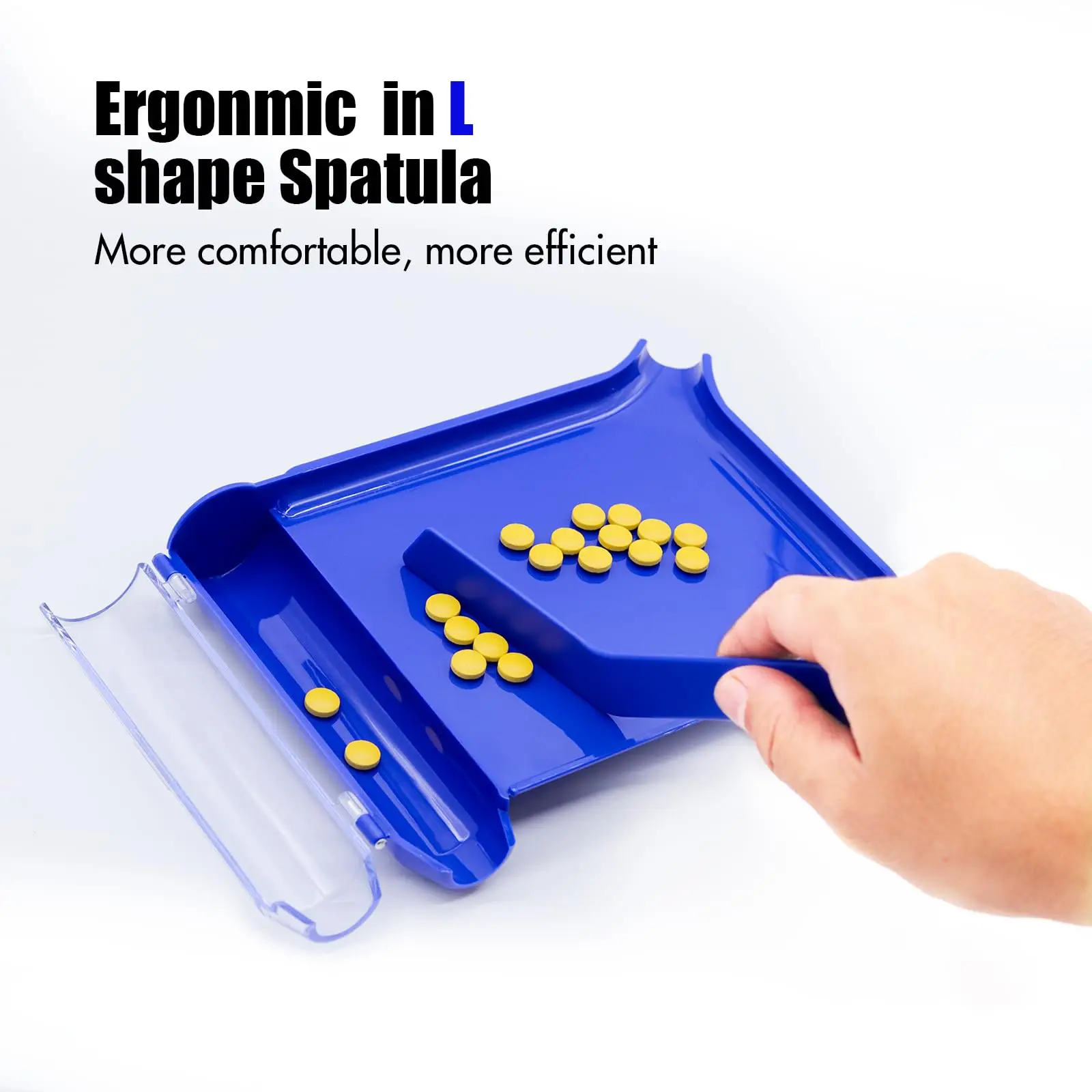 Pill Dispensing Counting Tray Pill Counter With Stainless Steel Spatula Pill Tray & Spatula for Tablets
