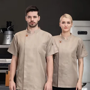 Cheap Unisex Chef Jacket Summer Kitchen Shirts Hotel Restaurant Waiter Chef Uniform Bakery Catering Working Clothes Chef Uniform