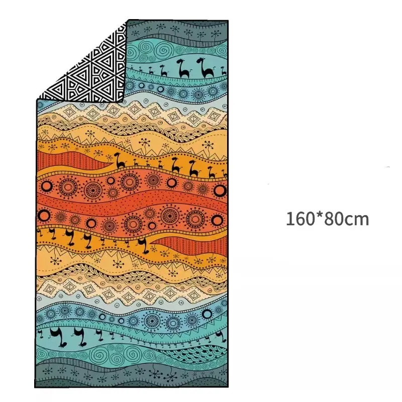 High End Beach Bag Towel With Pockets Double Sided Printing Beach Towel