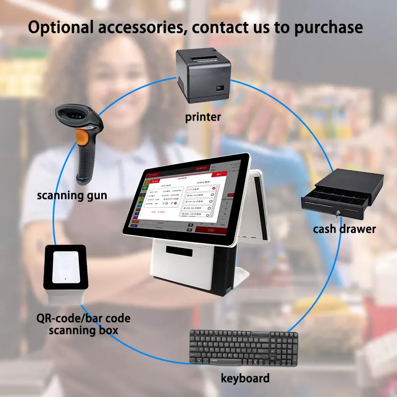 All in One Complete Set Cloud Based Touch Screen Epos Android POS Terminal Cash Register Point of Sale System