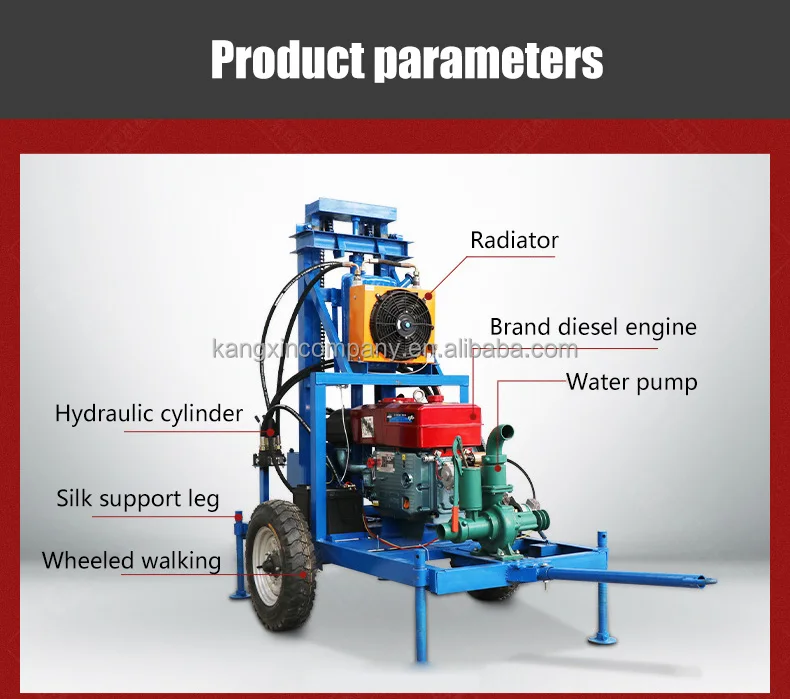 Good Quality Pneumatic Rotary Borehole Rig Water Well Drilling Machine ...