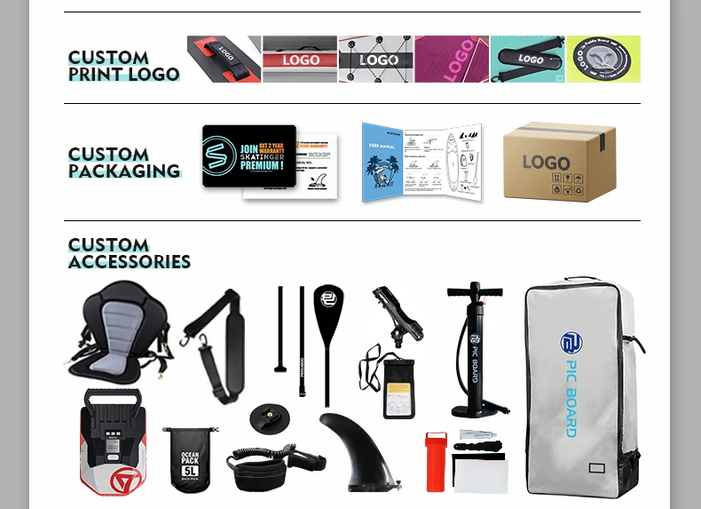 Pic Board Customized Stand Up Surfing Sup Surfboard Sap Inflatable