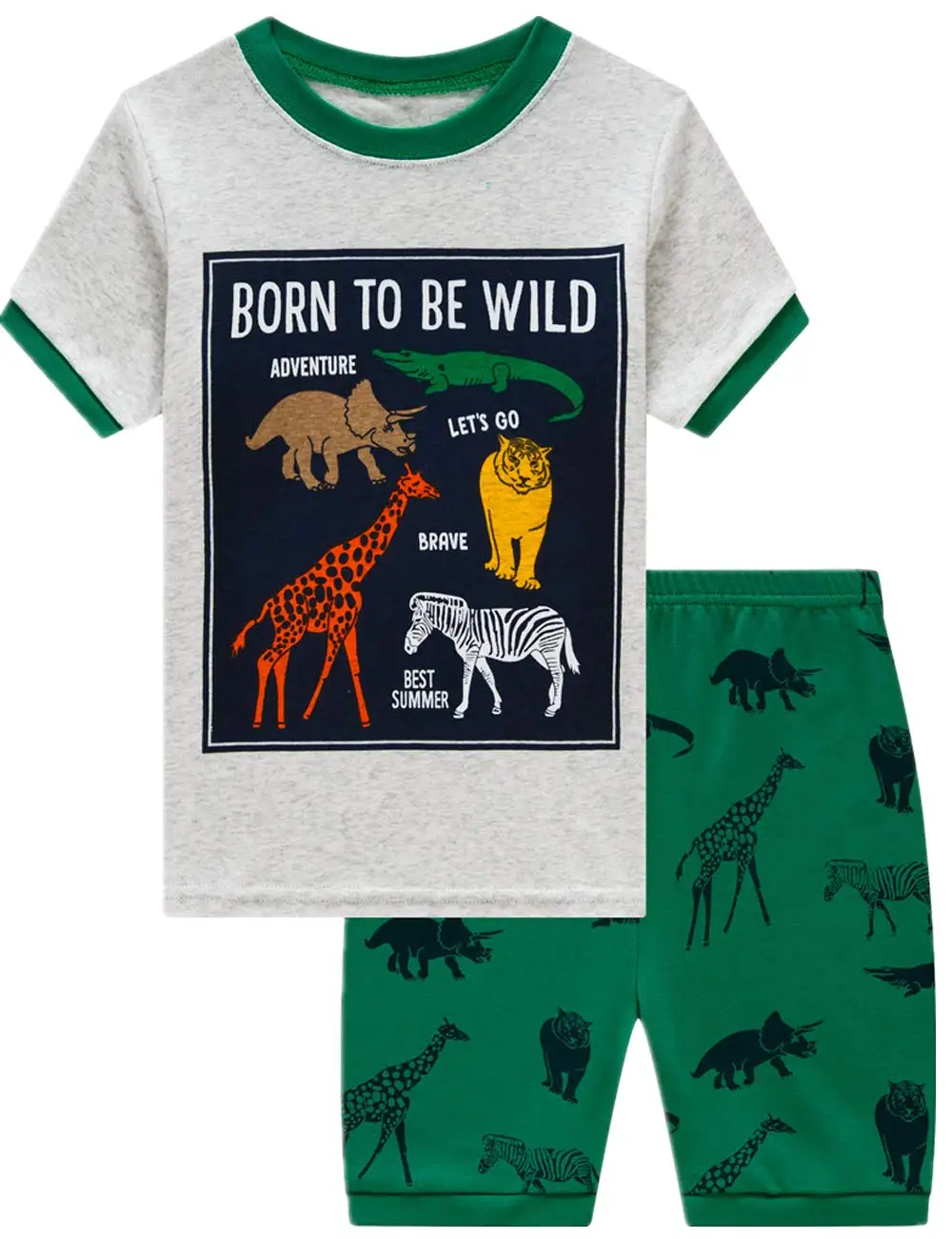 Boys Pajamas 100 Cotton Toddler 2 Piece Short Sleeve Pjs Kids Summer