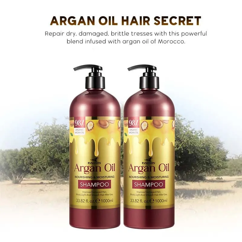 1000ml Gold Argan Oil Keratin and Herbal Formula Shampoo Nourishing Moisturizing Shampoo