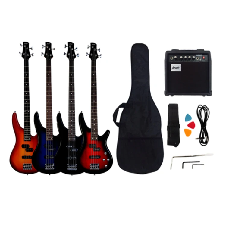 Paisen  High Quality Cheap 4 String Bass Guitar Electric 4 String  Acoustic Bass Guitar Kit