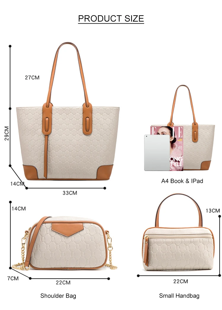 Great 4Pcs Women'S Bag Set - Fashion Pu Leather Ladies Handbag - Solid Color main image 1