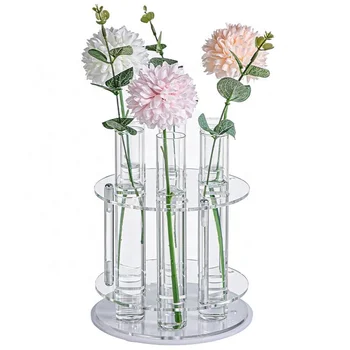 Modern Acrylic Flower Unique Acrylic Clear Vases Flower Vase Clear Acrylic Tube Vase for Party