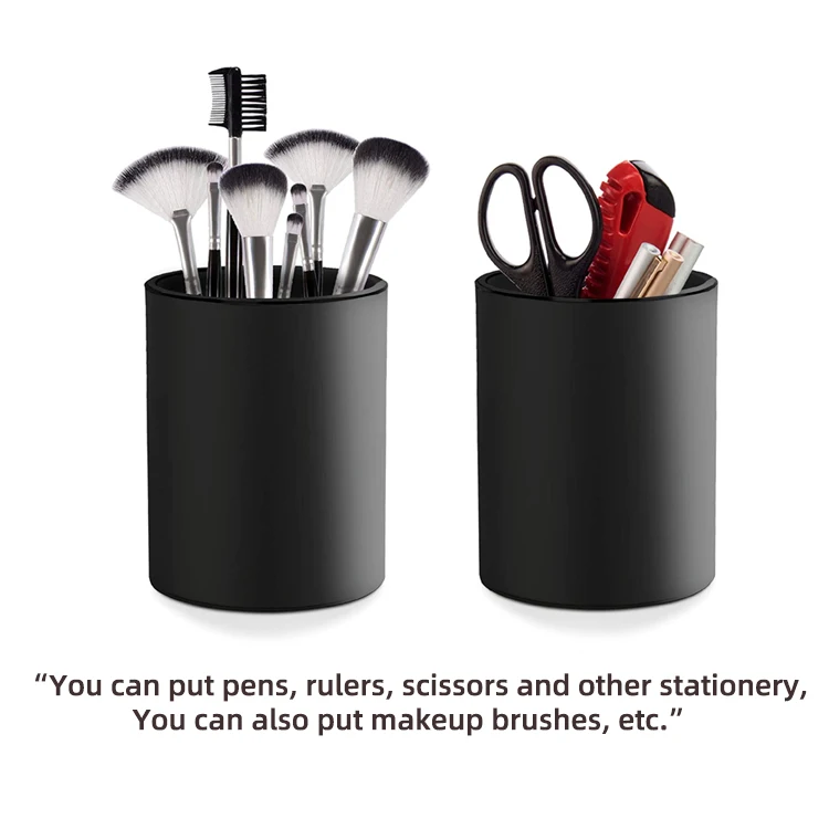 Оптовая продажа с фабрики высококачественный пластиковый держатель для ручек черный матовый цилиндр косметичка