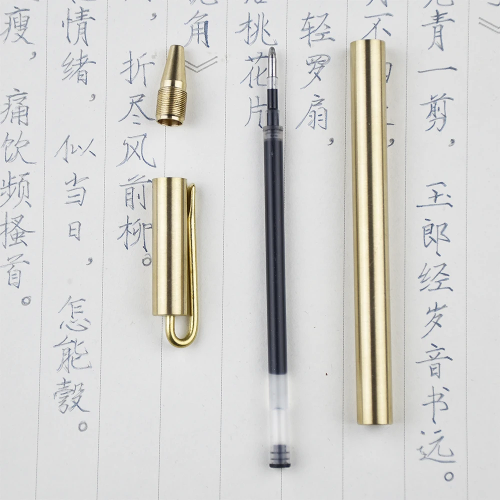 GemFully Новогодний подарок для клиентов Рождественский металлическая латунная Поворотная шариковая ручка тонкая гелевая