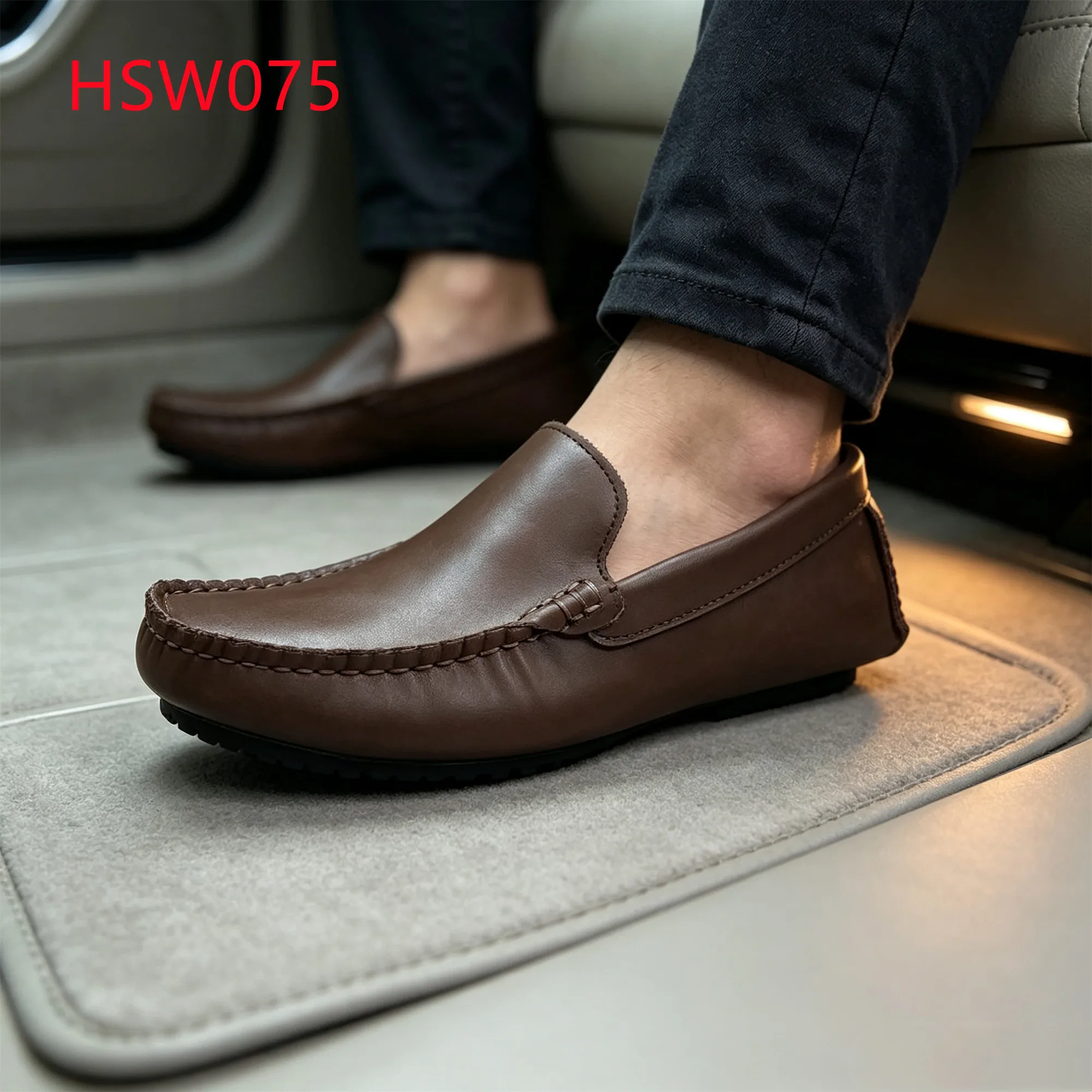 LXG,Street Stroll Moccasin Stitched Toe Brown Penny Shoes Handcrafted Slip-on Style Hua Singh Brown Boat Shoes in Spain HSW075