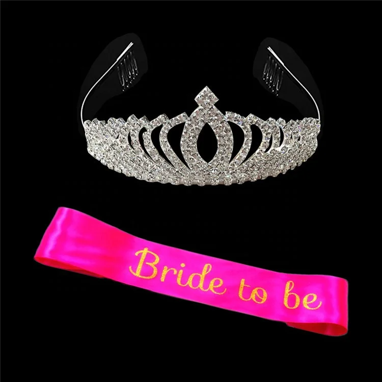 Bride to Be Set, 3pack Bride to Be Sash & Headband Tiara