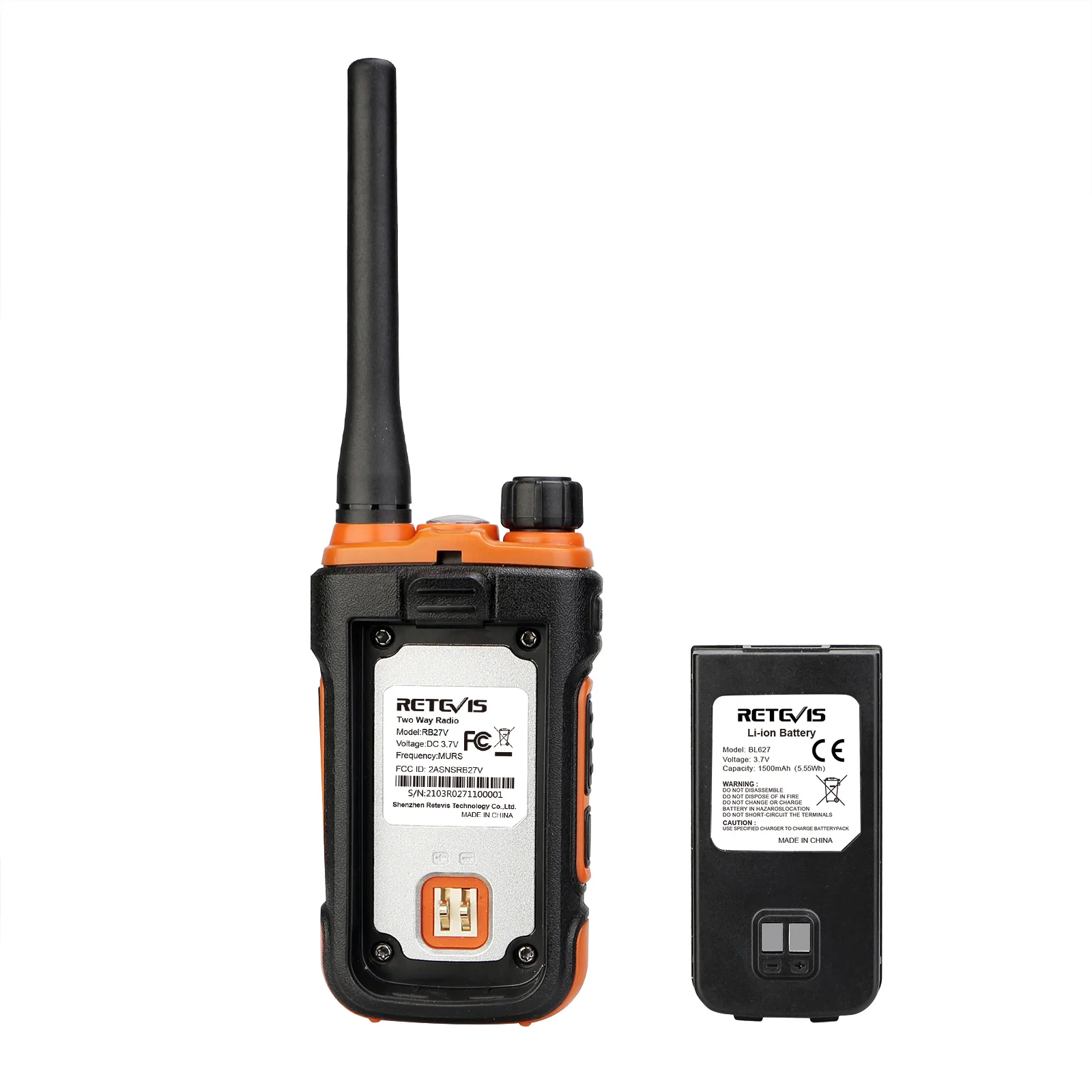 Wholesale Retevis RB27V Best Selling MURS walkie talkie 2W 5CH Free License Handheld  Two Way Radio with Big Flashlight for From