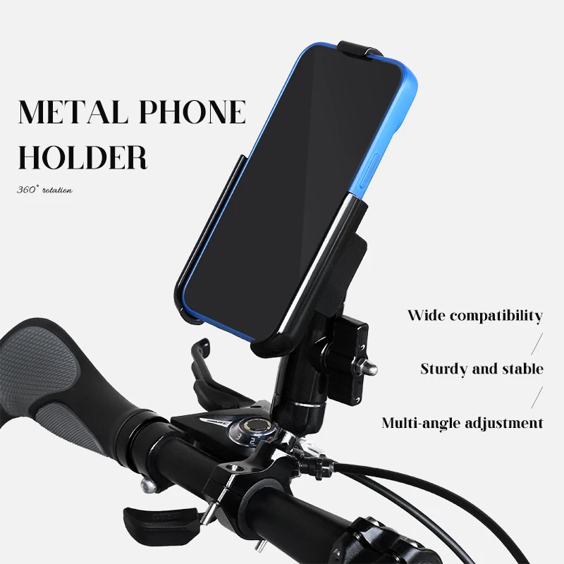product new image metal cell phone holder mount 360 degree rotation accessories suitable for e scooter bicycle motorcycle phone holder-4