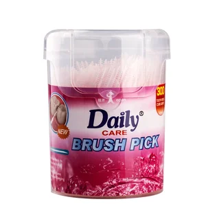 Daily Care OEM Factory Portable Box Interspace Picks 300picks Plastic Toothpick Disposable Dental Flossers