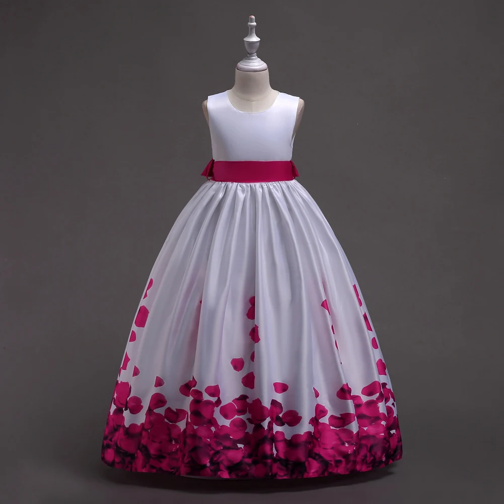 Высокое качество, Прямая поставка, платье принцессы для девочек детское платье маленькая юбка-американка на свадьбу От 2 до 13 лет платья для девочек, держащих букет невесты