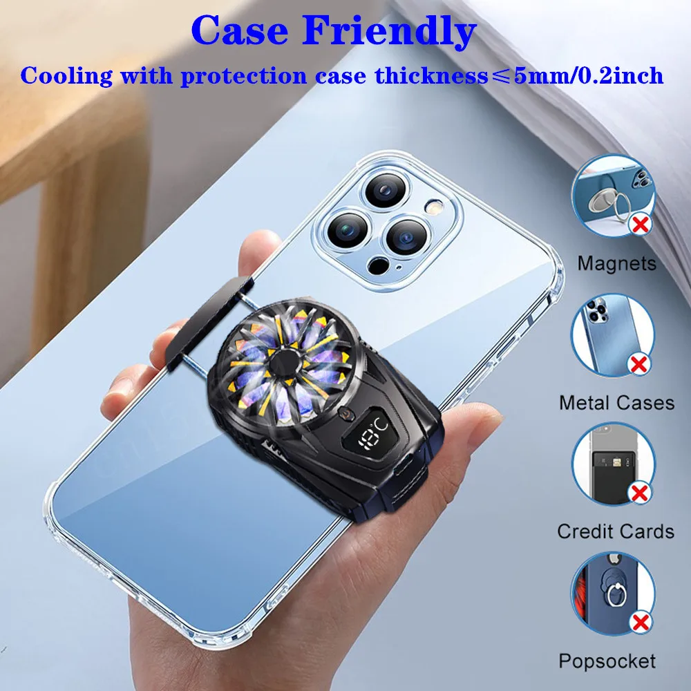 Phone Cooler Cell phone cooler fan gaming for Iphone Type-C Rechargeable Phone Cooler For Android/Samsung Universal