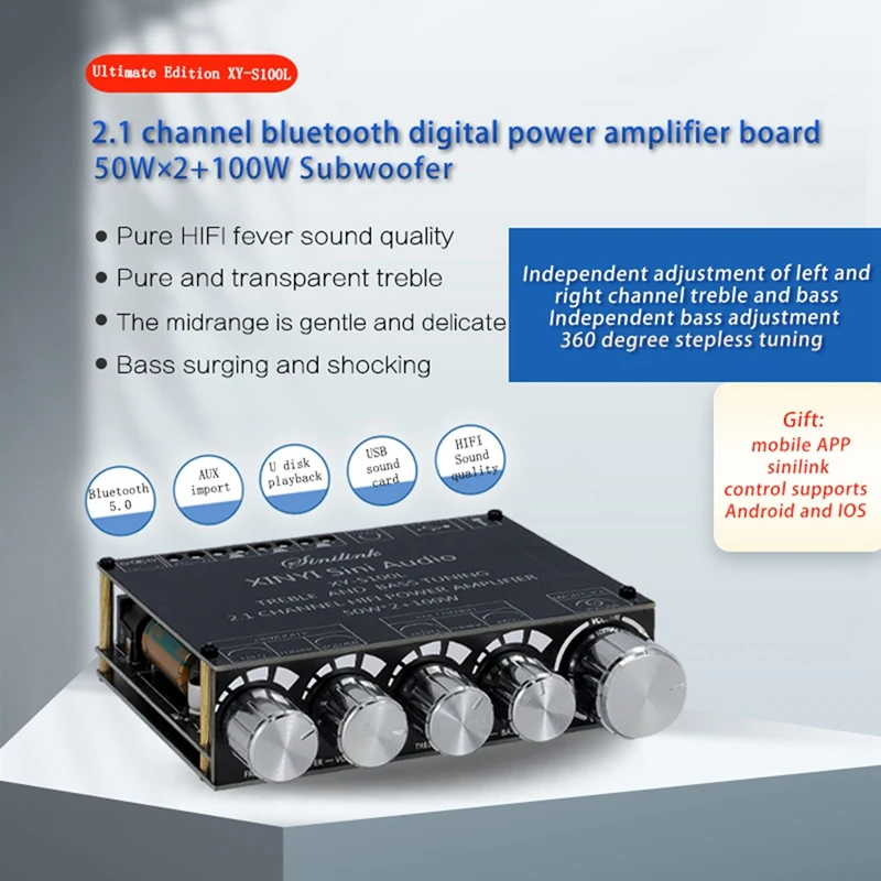Bt 5.0 2.1 Channel Power Audio Stereo 