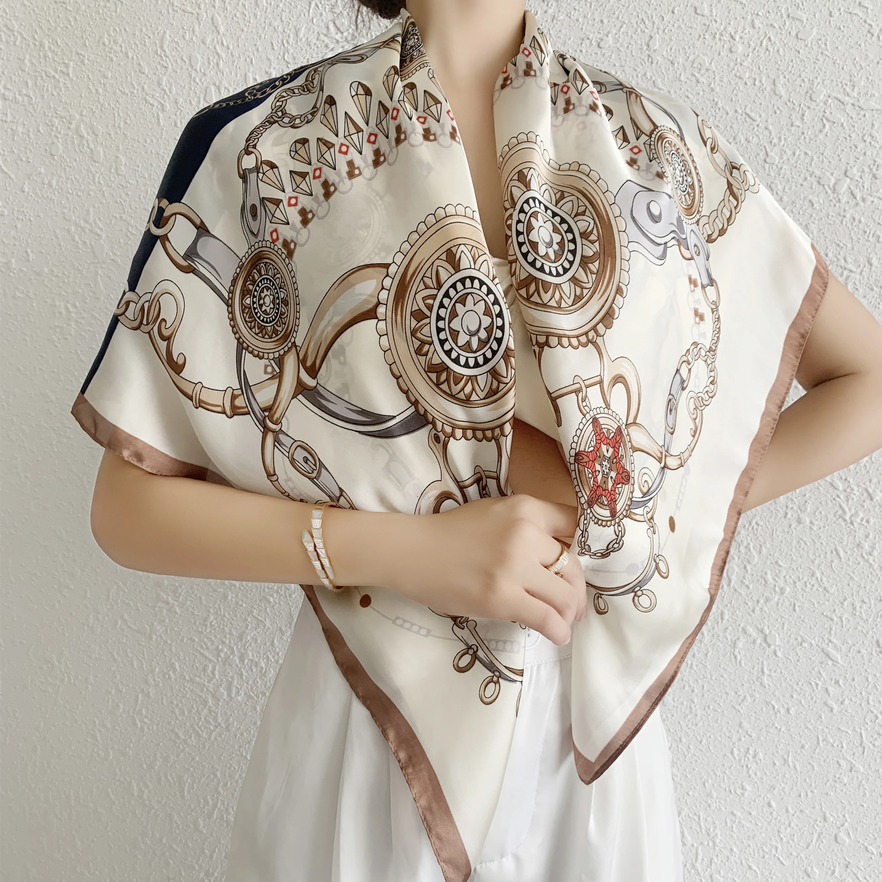 New Scarf Silk Women Fashion - Satin Silk Scarf Wrap 90cm