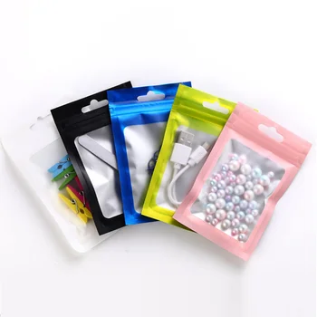 Plastic bag withr zip lock bags black green white blue color packing bag with zipper