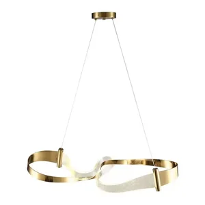 ECOJAS Creative LED Stair Chandelier for Dining Room Exhibition Hall Lamp Duplex Indoor Lighting Chandelier Pendant Light