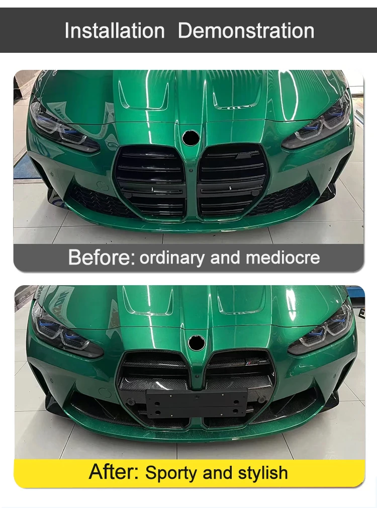 Car Grille Replacement Dry Carbon Fiber Car Front Bumper Grill For Bmw