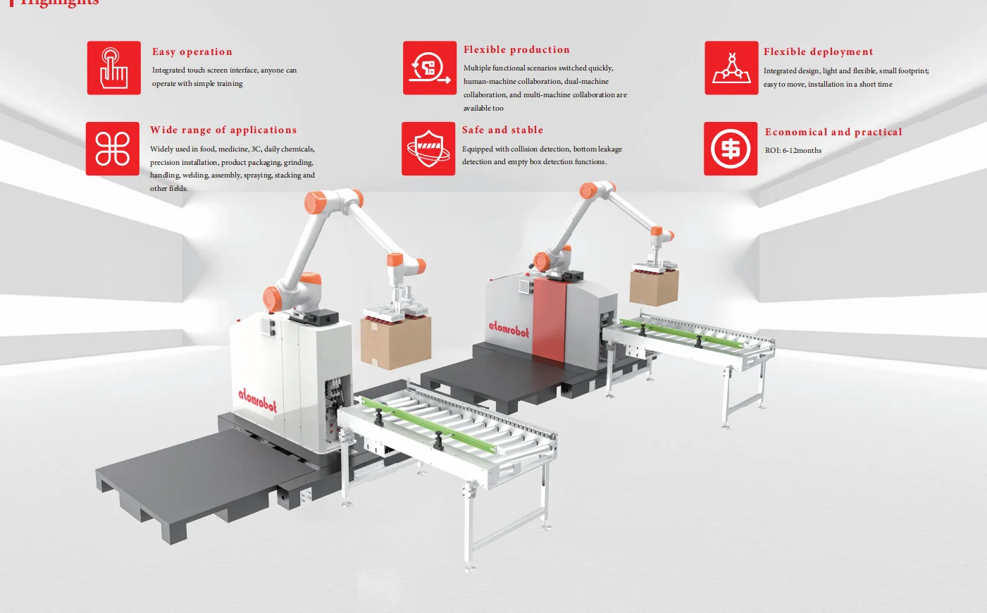 Collaborative Robot Palletizer Robot Arm Pick and Place Palletizing ...