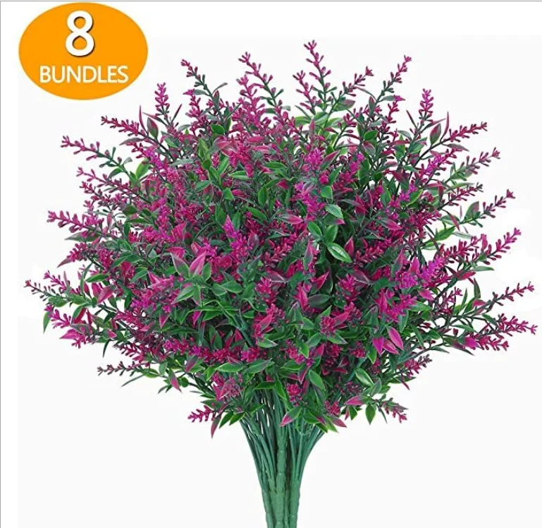 Artificial Flower Lavender Flowers Outdoor Flowers For Decoration Uv Resistant No Fade Faux Plastic Plants Garden Porch Window Buy Artificial Flower Tree Fortune Tree Plant Small Potted Tree Plastic Flower Living