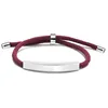 Bracelet corde rouge vin-acier