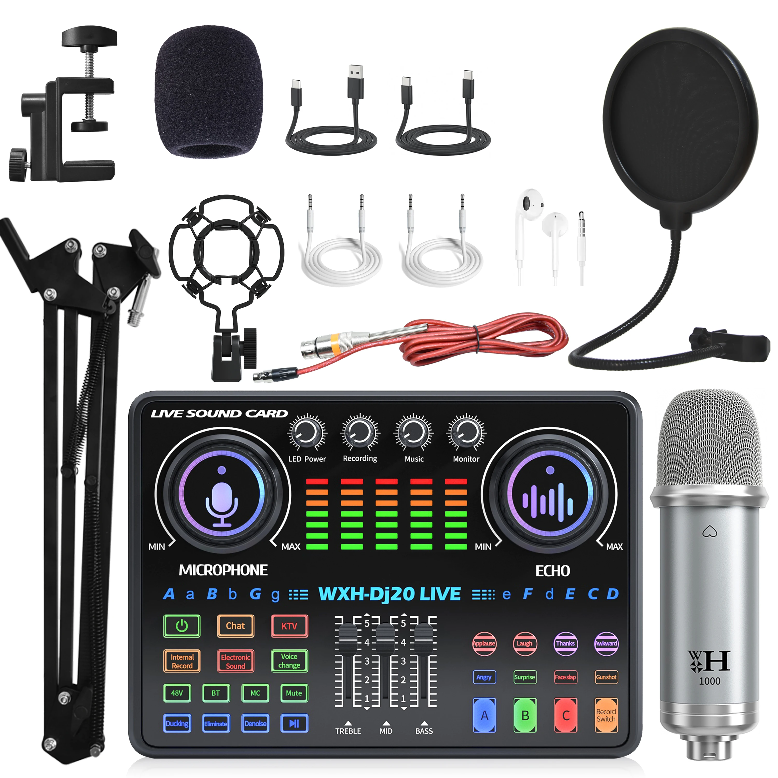 Professional DJ20 Live Sound Card Set for Streaming & Podcasting