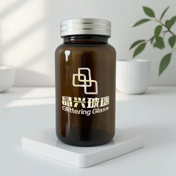High Quality 300ml Brown Transparent Glass Bottle Screw Cap Reed Diffuser