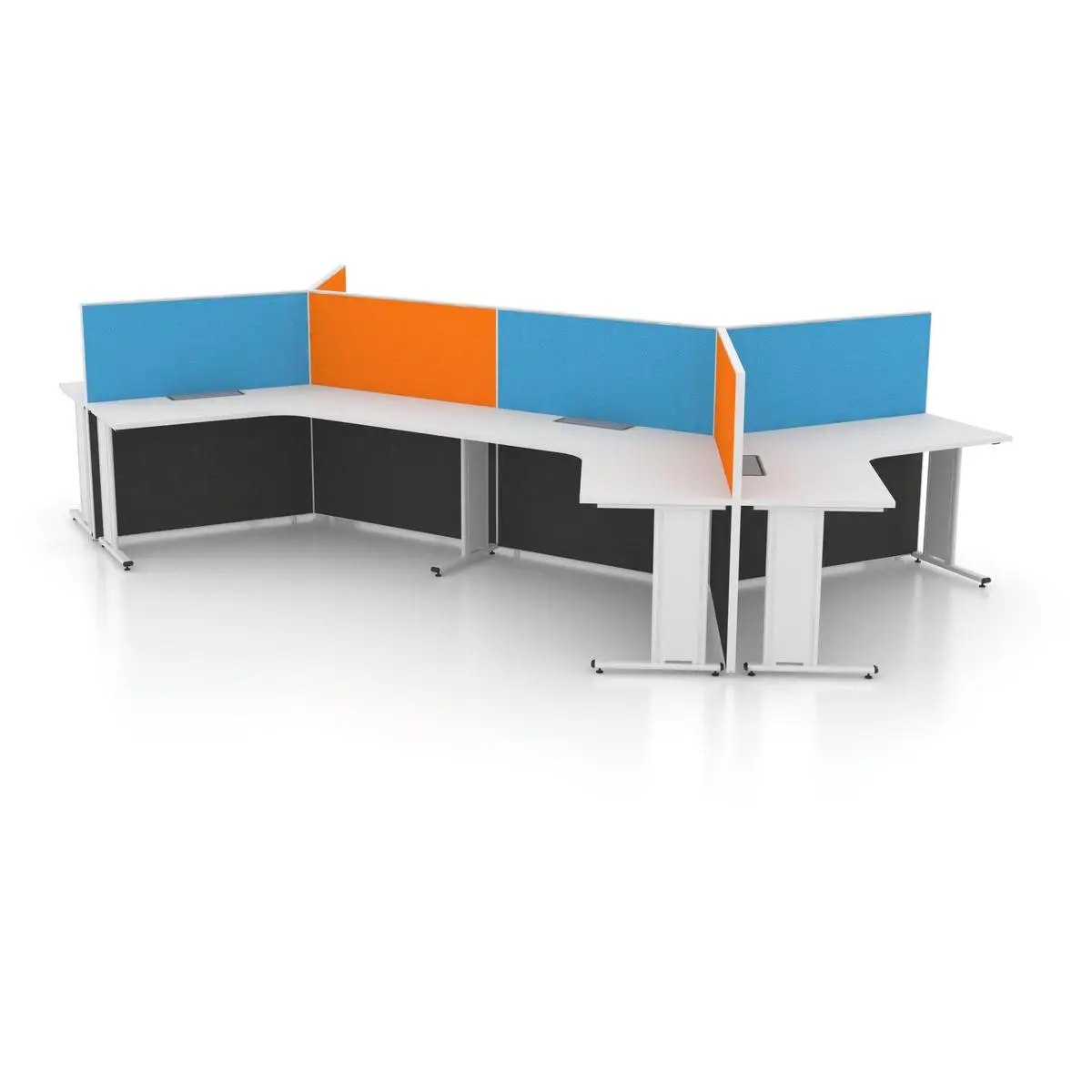 V Shape Office Desk Partition Panel Standup Workstation On Wheels ...