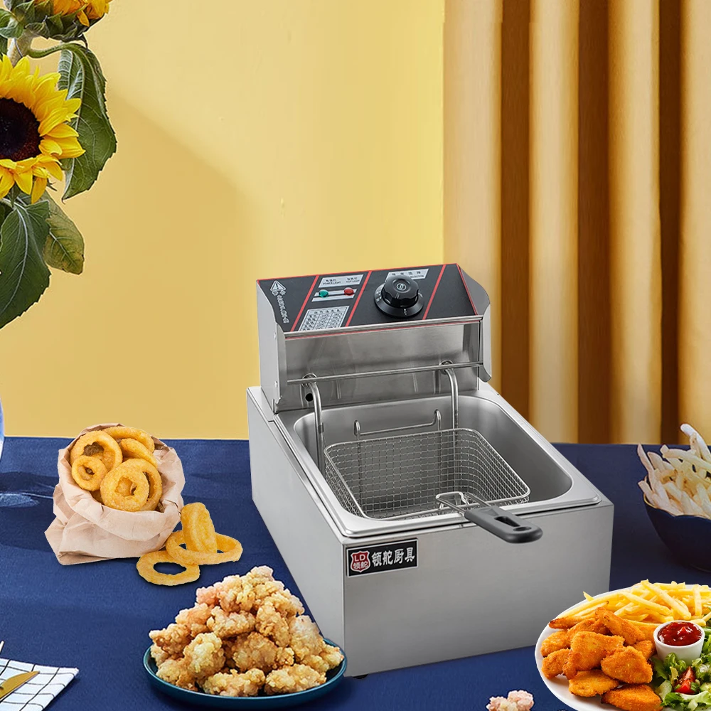 LD-EH81 Профессиональный столешница 6L фритюрница Коммерческая электрическая фритюрница с двумя решетками с корзиной контроля температуры