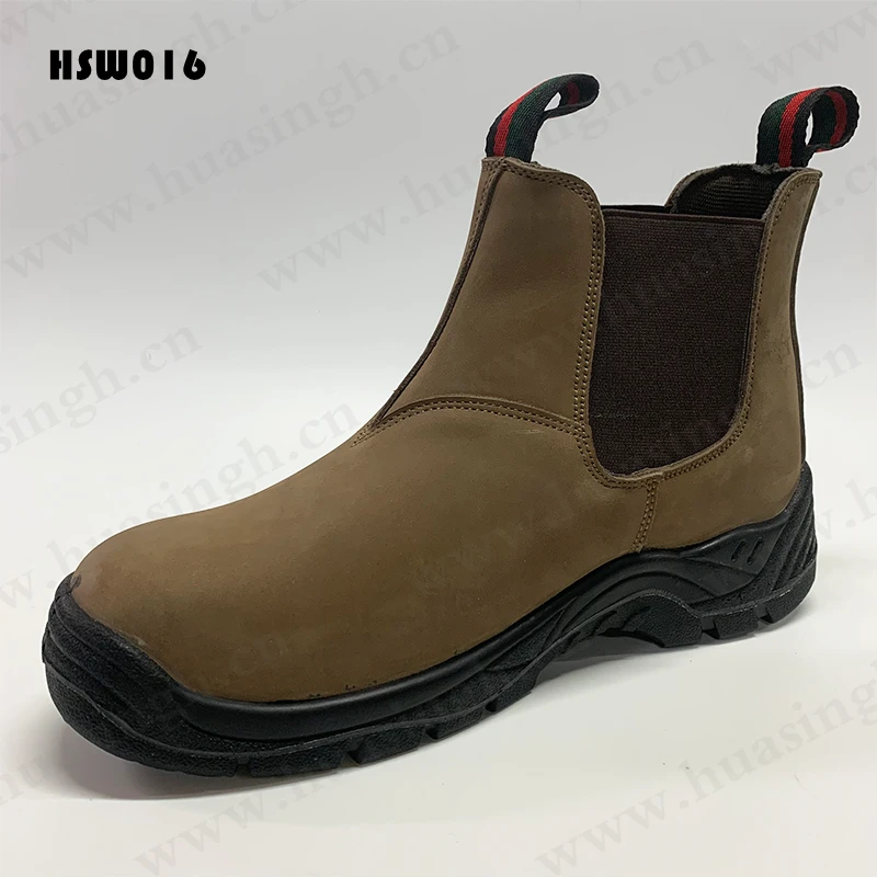 LXG,factory Staff Nubuck Leather Oil Resistant Safety Boots Good Quality PU/PU Sole Light Work Boots HSB269