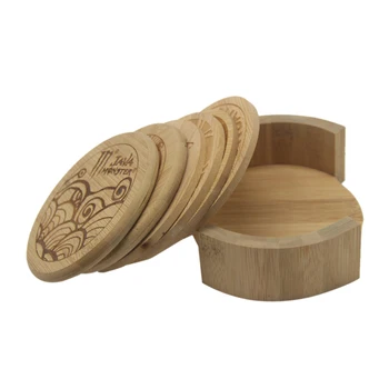 FSC&BSCI bamboo Drink Tea Coffee Bowl Pad Mug Mat Cork Wooden Cup Coaster