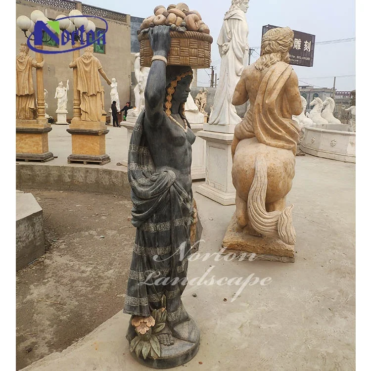 石彫り庭園製品等身大黒大理石アフリカの裸婦像彫刻販売中| Alibaba.com