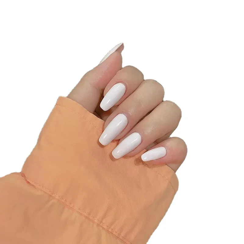 summer pure color bright oil coffin nail ballet nail false nail