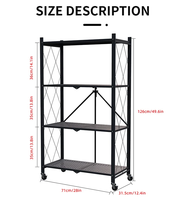 Large Capacity Metal Iron Bookshelf Multilayer Storage Racks Free ...