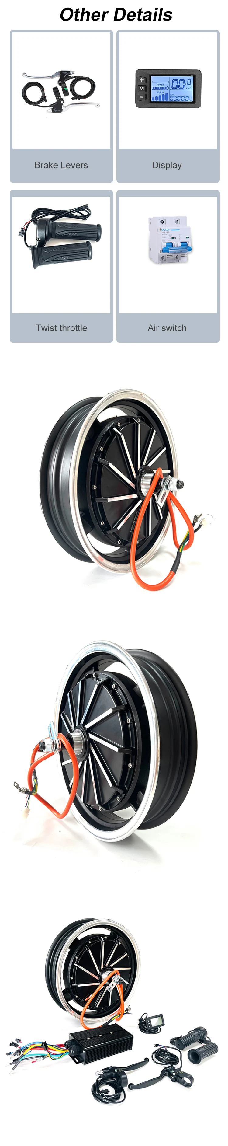 14 Inch 60v 2000w Electric Motorcycle Kit 2000w Electric Motor