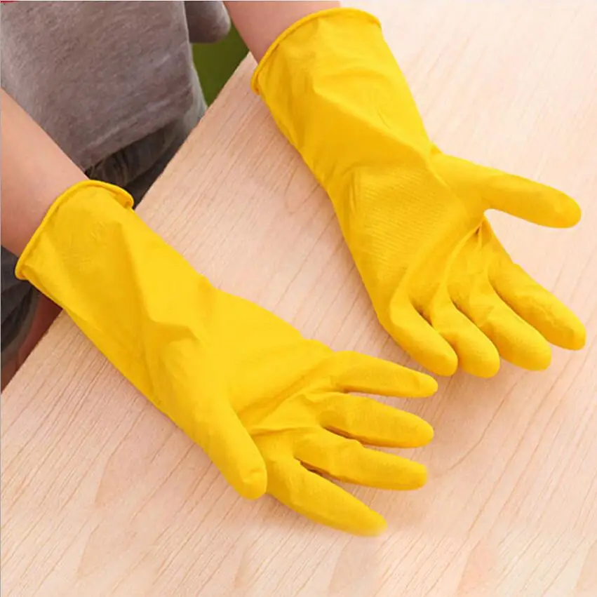 Details about   Long Sleeve Kitchen Antiskid Waterproof Household Dishwashing Gloves F3 