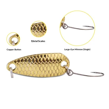 Dragon Scale Fish Mouth Sequin Stream Lure Bare Blade Micro Lure Bait Snapper Grass Carp White Striped Fish Zinc Alloy Hooks – Hooks – view 4
