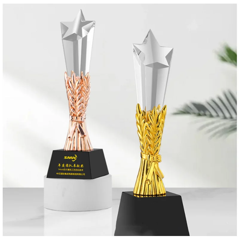 product shining  crystal crafts k9 crystal glass star customized metal trophy custom design golden resin awards plaques trophies-35