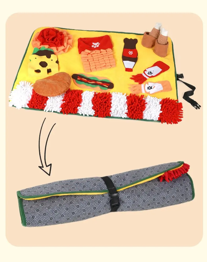 Funny Hamburger Adjustable Snuffle Mat Dog Pet Sniffing Feeding Mat Dog Puzzle manufacture