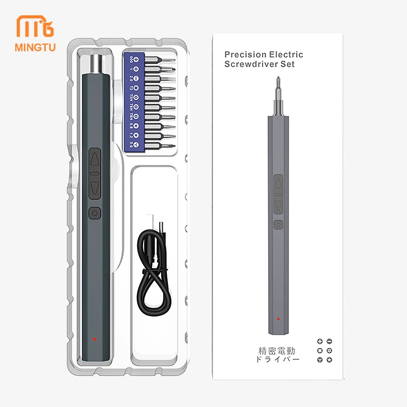 11 in 1 Power Screwdriver Cordless Electric Screwdriver Kit with LED Light with 10pcs S2 Bits